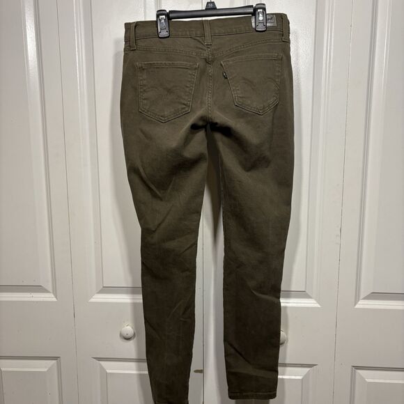 Levi's 524 Skinny Jeans Womens 29 Studded Green Superlow Y2K Grunge Boho Vintage - Picture 8 of 16